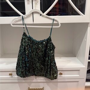 J. Crew Sparkling Emerald Sequin Cami
